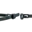 100 Ceangailtí cábla in-athúsáidte 200 x 7, 6mm dubh-0