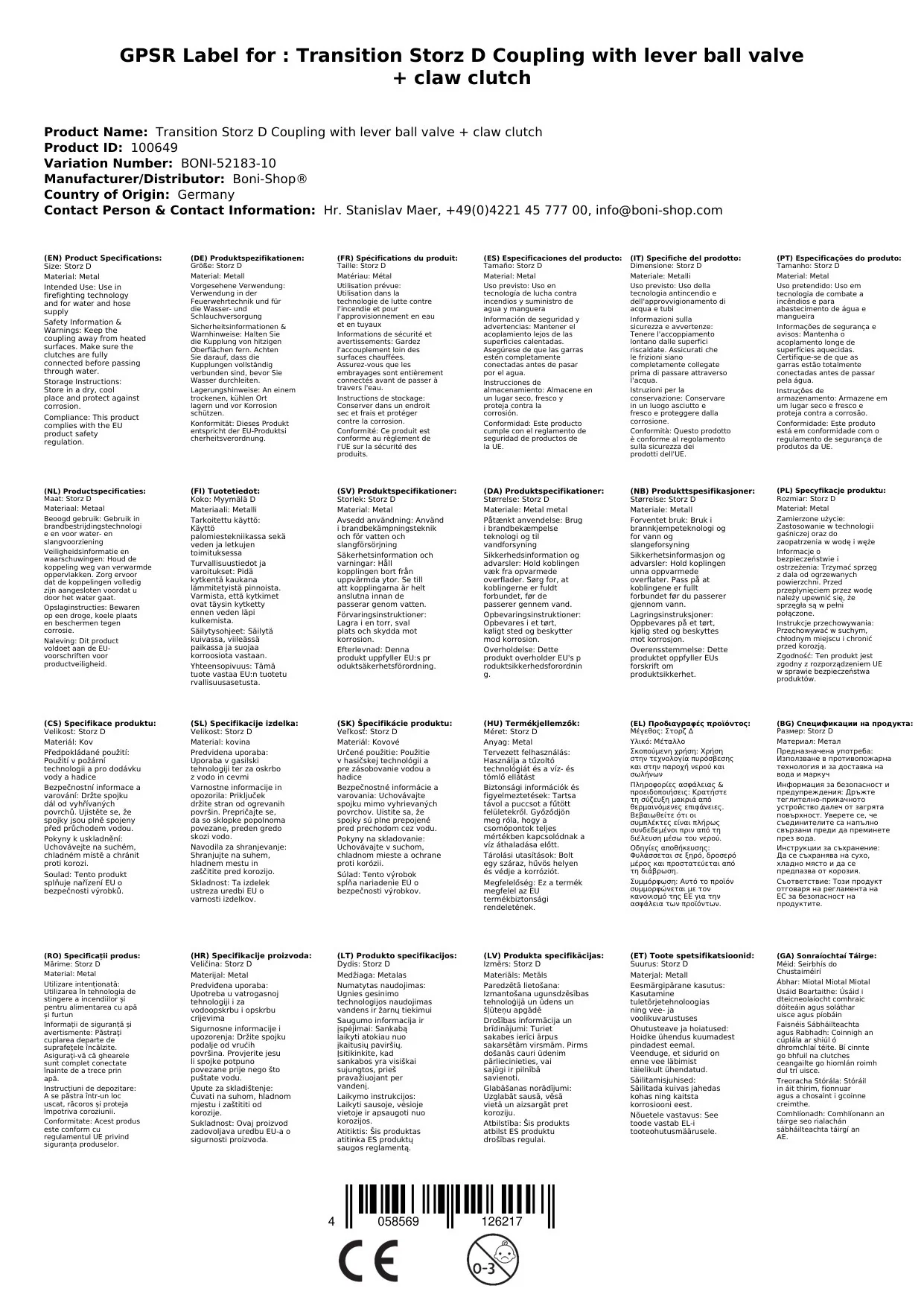Aistriúchán Storz D Ceangaltán le Comhla Liathróid Luamhán + Ceangaltán Claw-1