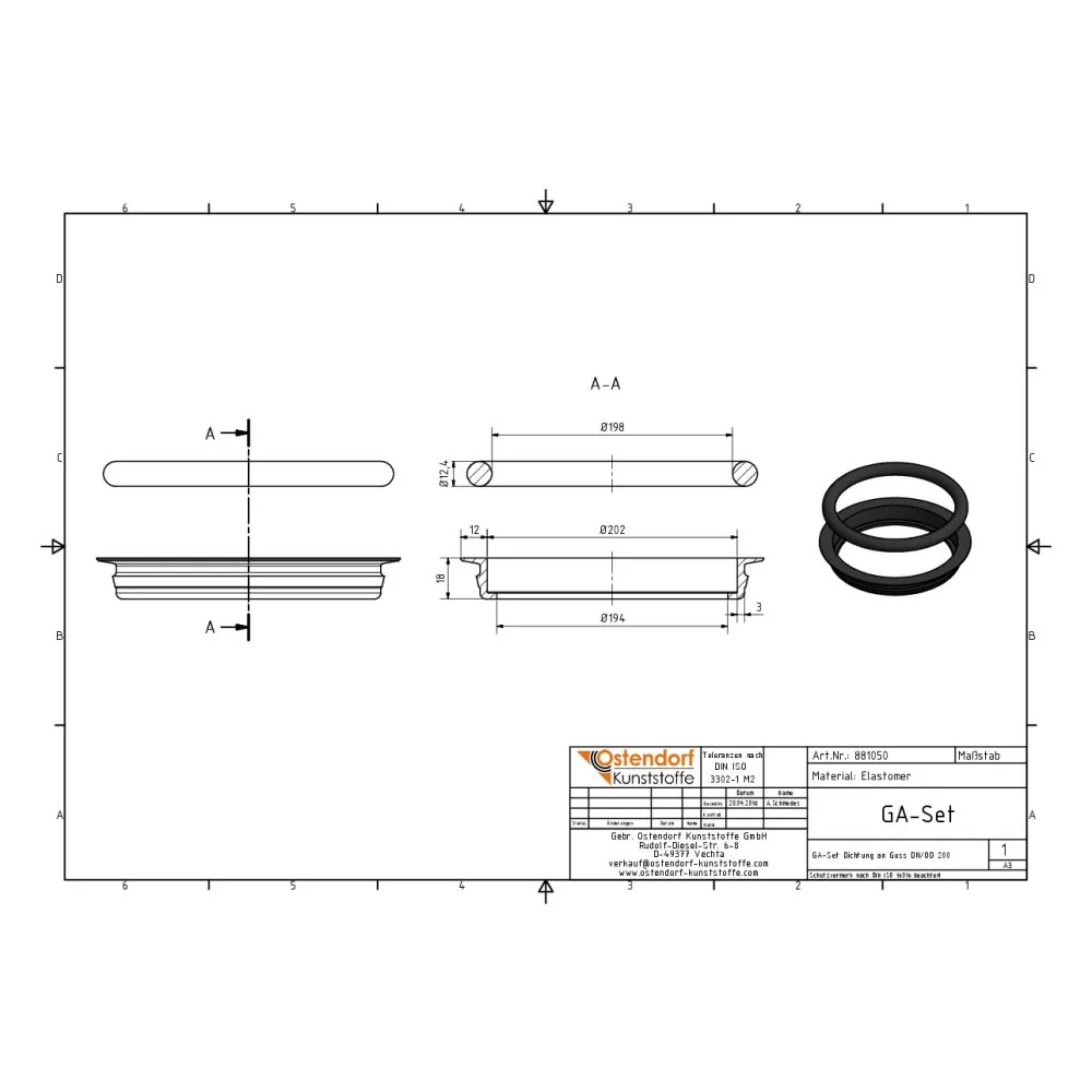 GA-Tacar / Séalaí Dúbailte ar Iarann Teilgthe DN/OD 200-1