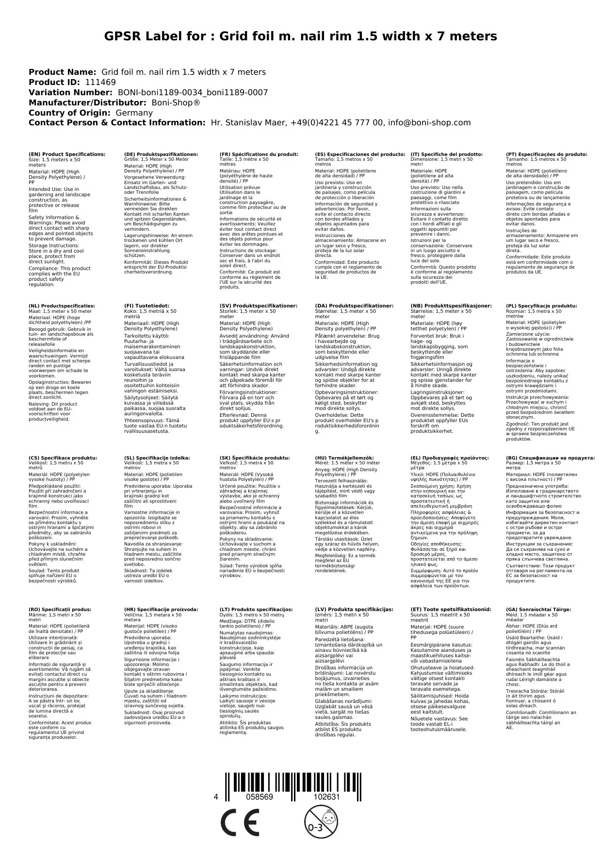 Scannán mogalra le imeall ingne 1.5 Leithead x 7 Méadar-4