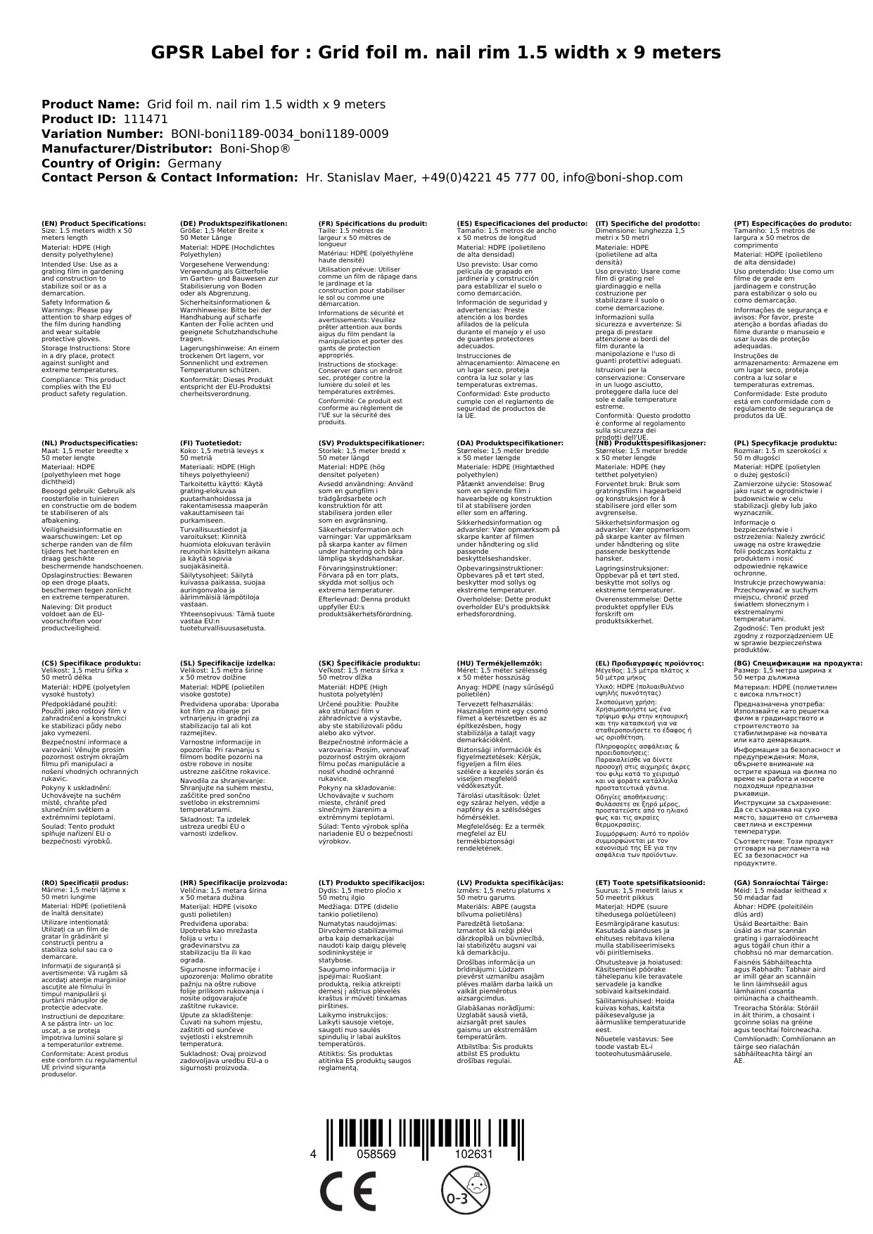 Scannán mogalra le imeall ingne 1,5 Leithead x 9 Méadar-4