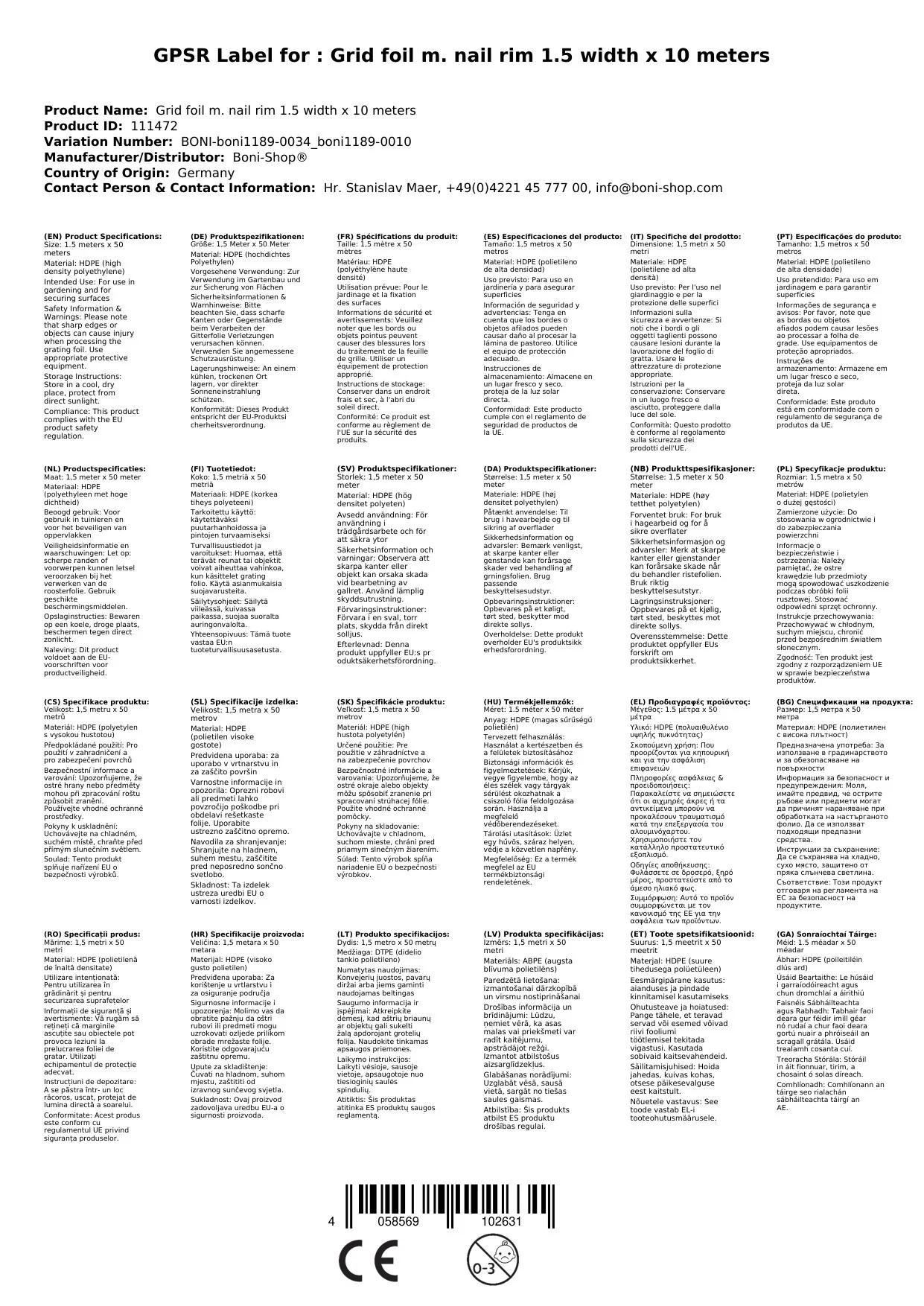 Scannán mogalra le imeall ingne 1.5 Leithead x 10 Méadar-4
