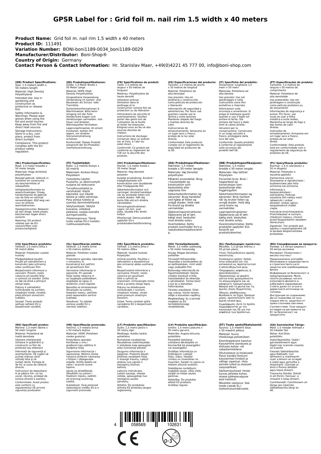 Scannán mogalra le imeall ingne 1.5 Leithead x 40 Méadar-4