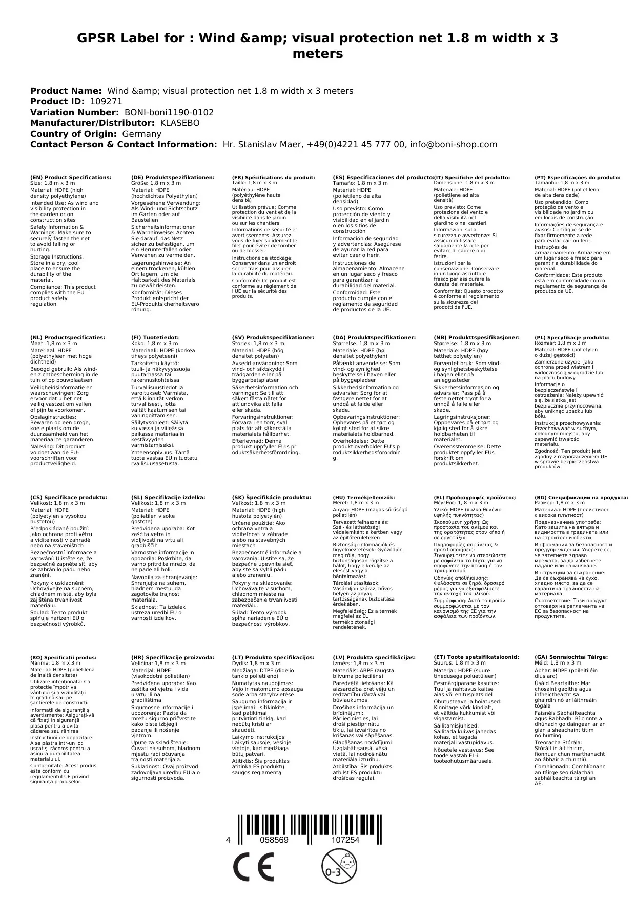Wind- u. Sichtschutznetz 1,8 m Breite x 3 Meter-2