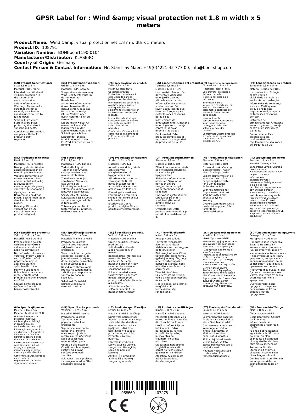 Wind- u. Sichtschutznetz 1,8 m Breite x 5 Meter-2