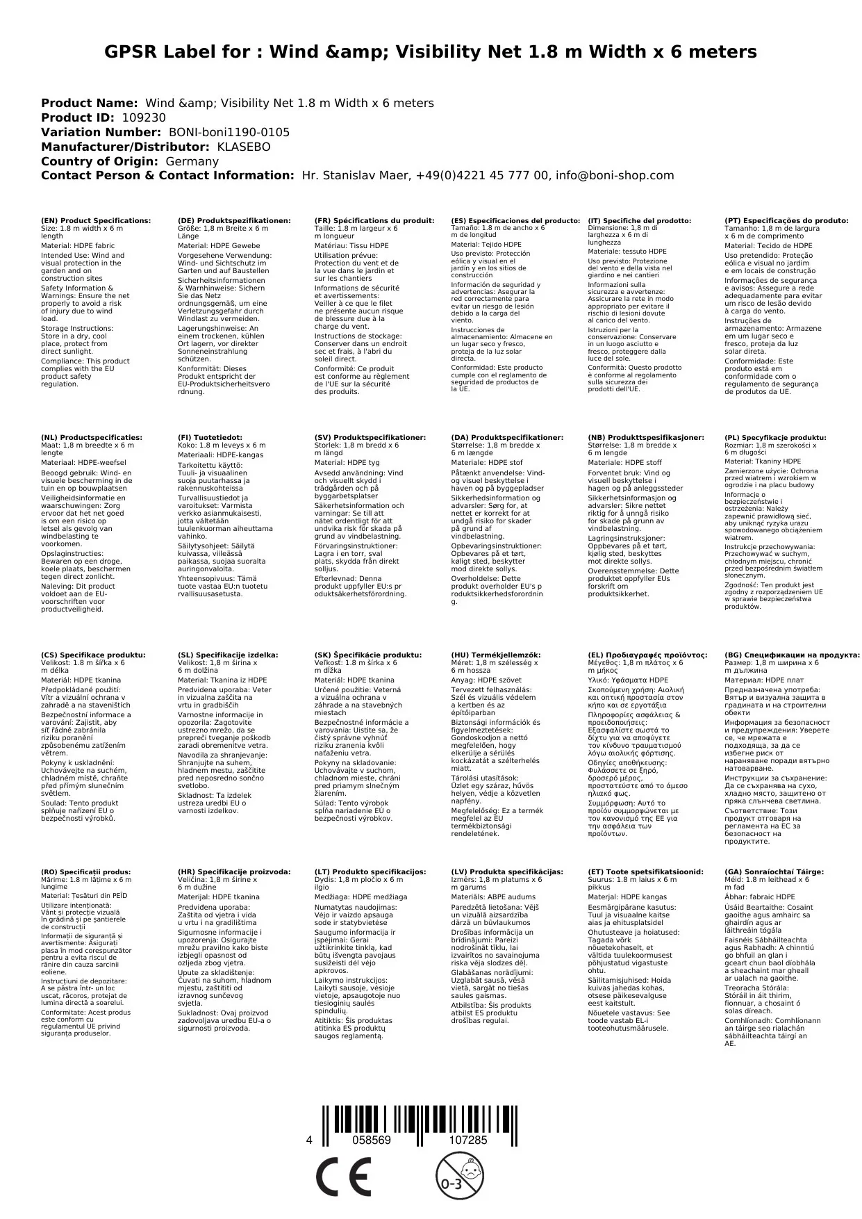 Wind- u. Sichtschutznetz 1,8 m Breite x 6 Meter-2