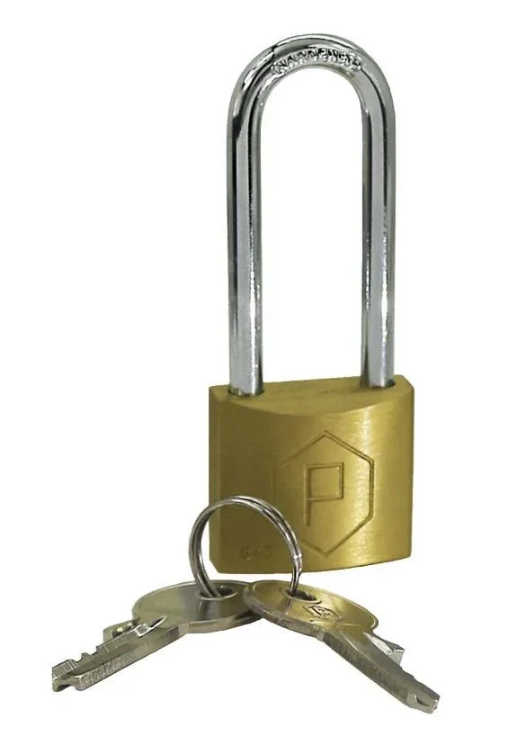 Ball valve with padlock, blue handle, G 1/2" - 0