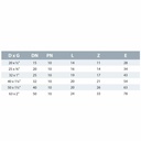 PVC - U 90° Winkel Muffe x IG 63 mm x 2" PN10-1