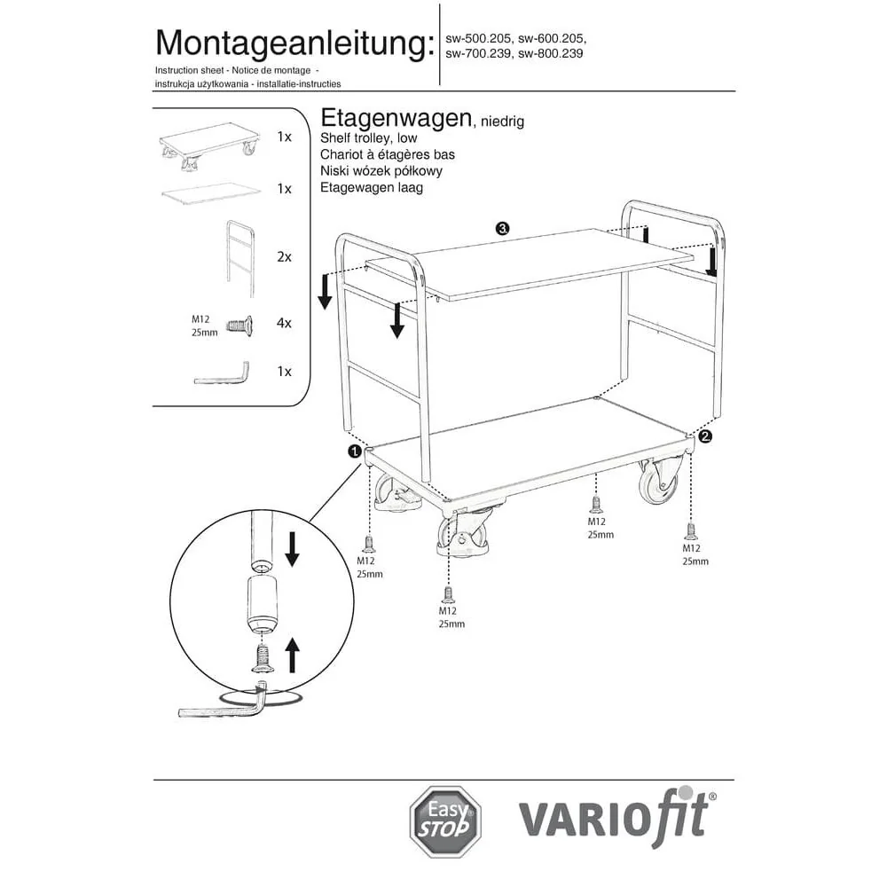 Glasán le 2 Bhunanna 250 kg Ualach Cineál XL + EasySTOP-1