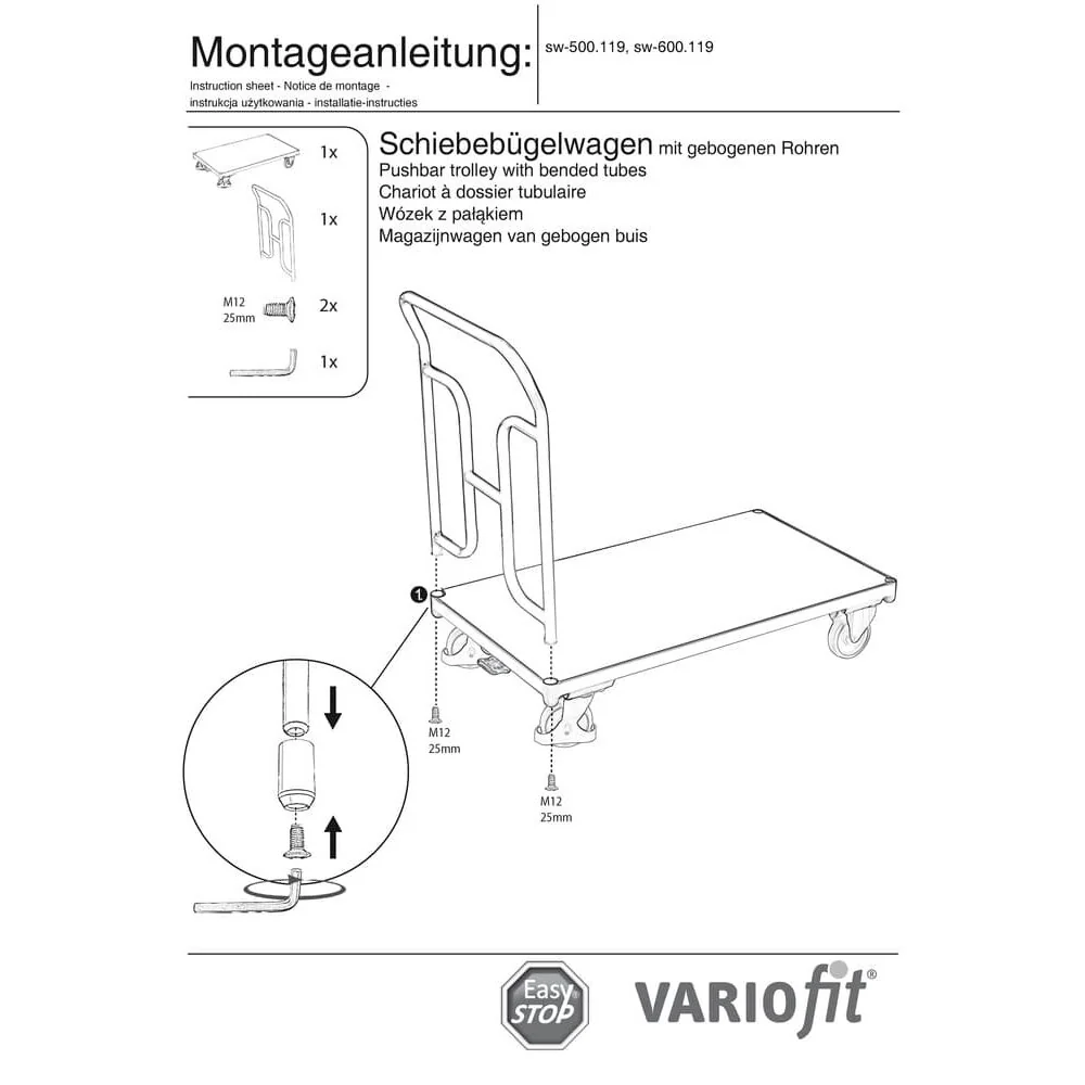 Tralaí Láimhseála 250 kg Cineál L + EasySTOP-0