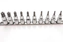 1/2" Torx-Nuss T20 CrV (S2) mit Stirnloch - kurze Ausführung -  (10 St.)
