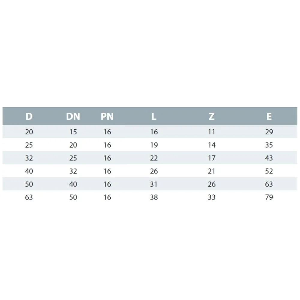 PVC - U Kreuz Muffe 50 mm PN16-1