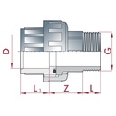 PVC 3/3 Scriúireán Muinchille Greamaithe x AG 20 mm x 1/2"-0