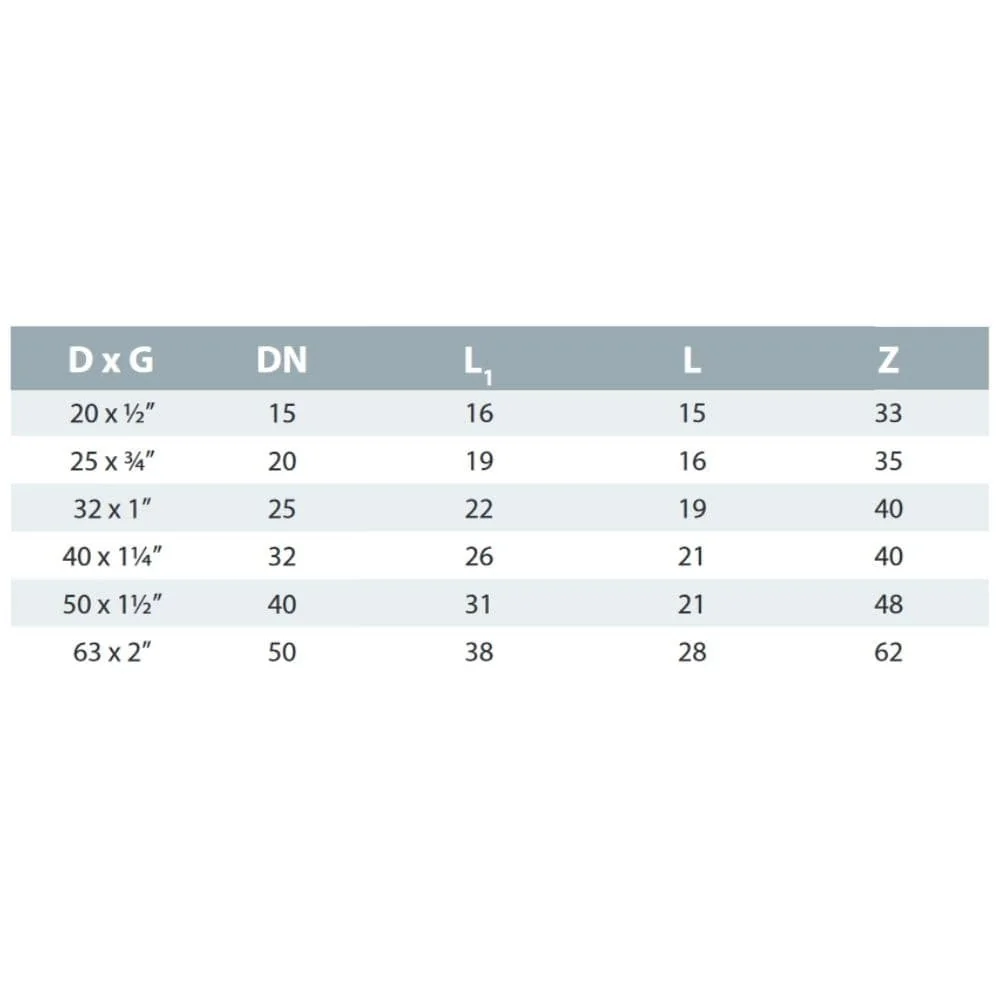 PVC 3/3 Scriúireán Muinchille Greamaithe x AG 20 mm x 1/2"-1
