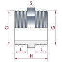 PVC - U AG x AG Doppelnippel 1/2"-0