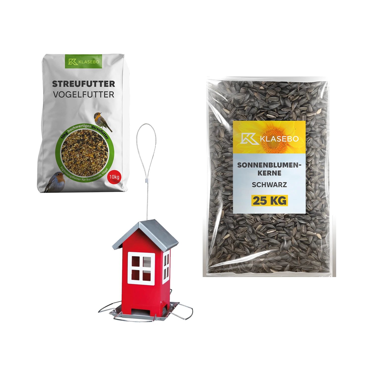 2-Set Sparsam Vogelfutter mit Futterhaus, Vogelhaus zum Aufhängen.webp