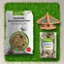 Wildvogelfutter Premium plus Futterhaus zum Aufhängen, Vogelhaus Holz, Kiefer, 42x24cm.webp