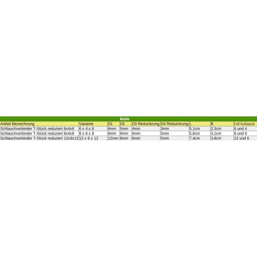 Ceanglóir Feadán Plaisteach T-Píosa laghdaithe 6 mm x 4 mm x 6 mm-1