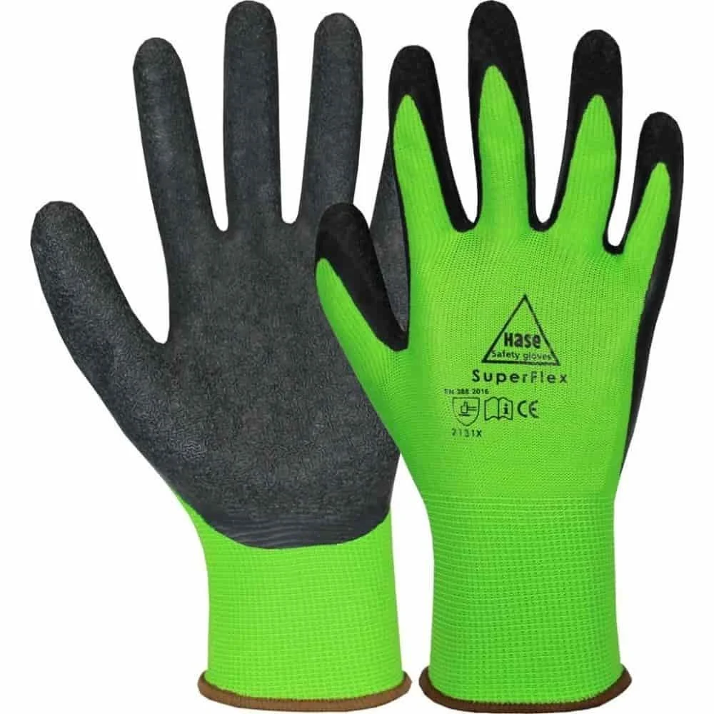 Lámhainní Gléasta SuperFlex Green - Cosaint & Greim, Méid 6