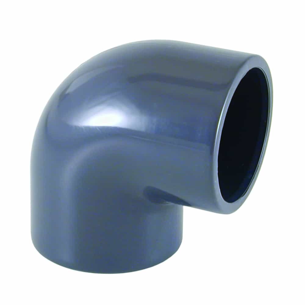 Uillinn PVC 90 Céim, Muff 40mm, Feistiú Píopa PVC-U PN16