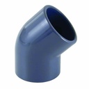 Uillinn PVC 50mm 45 Céim PN16 – Feistiú Píopaí Ideal