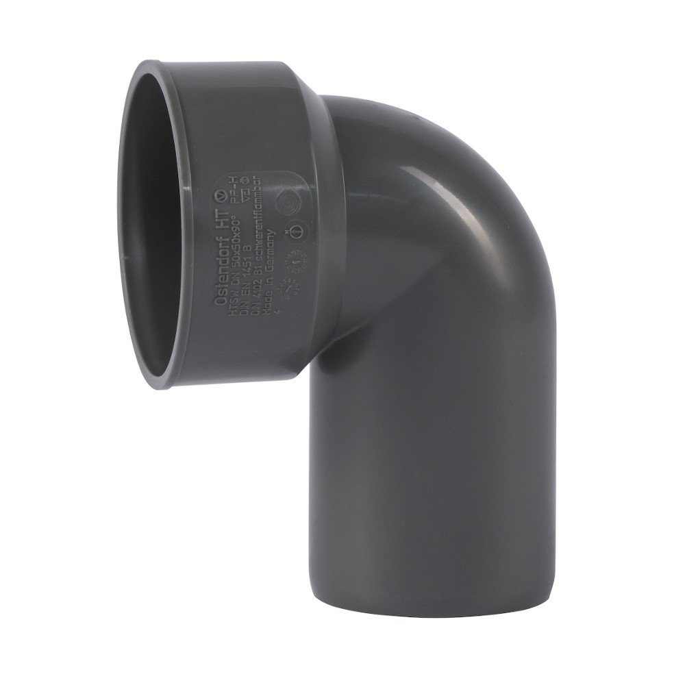 Siphon Connector, HT Pipe 50, Wastewater Pipe 50mm, HT Angle 50, Plastic