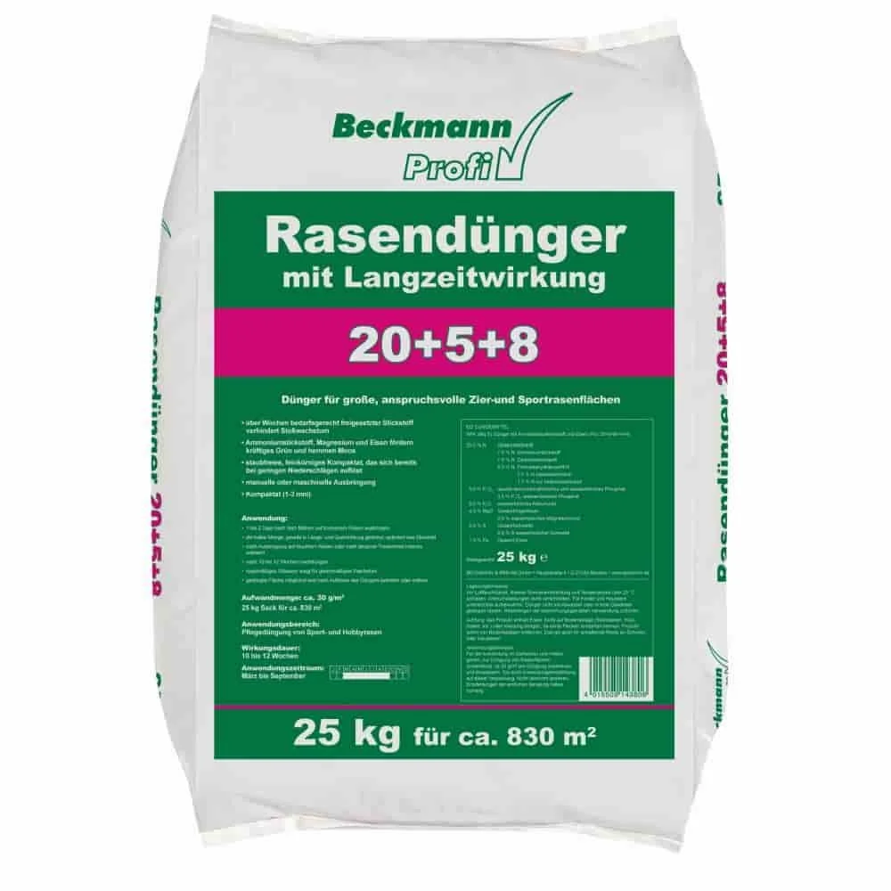 Leasachán faiche, 25 kg Leasachán faiche fadtéarmach, 20+5+8, Cothú faiche, f.ca. 830m²