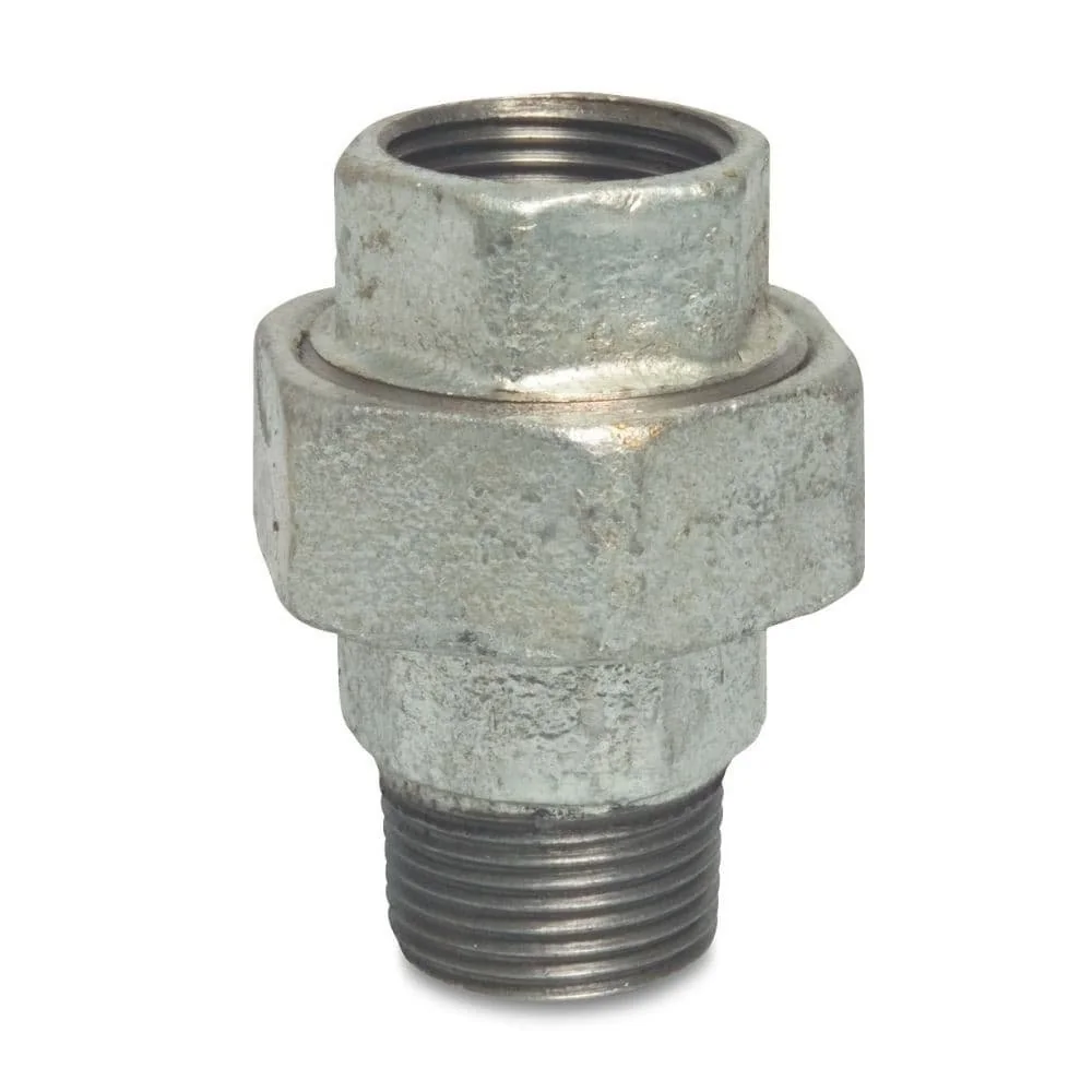 Feistiú Snáithe Teilgthe Malleable Cineál Comhpháirteach Maol 1/2" IG x 1/2" AG