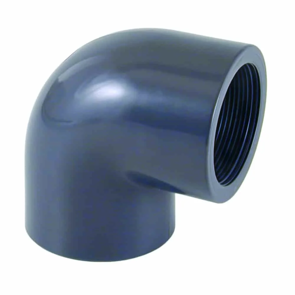 Uillinn PVC-U 90° le Snáithe Inmheánach 25 mm x 3/4" PN10