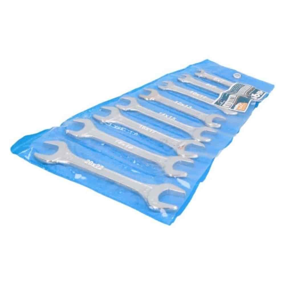 Sraith Spánaí Oscailte Dúbailte, 8 bpíosa, 6-22 mm, Cróim-plátáilte