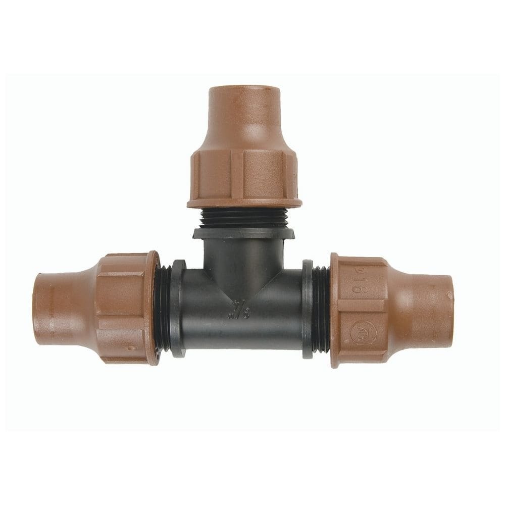 T-píosa 16mm le haghaidh Uisciúcháin Gairdín