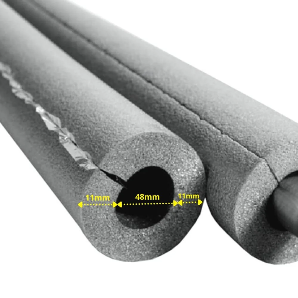 AEROFLEX® SH XT insliú píopa, clúdach píopa - 2 m, féinghreamaitheach, ábhar inslithe solúbtha as rubar cúr ceall dúnta, dubh - 48 x 10 mm