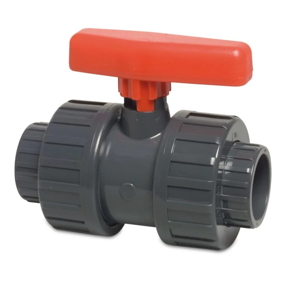 Comhla Liathróid PVC 50mm PN16 le haghaidh Píopaí agus Feistiú PVC-U