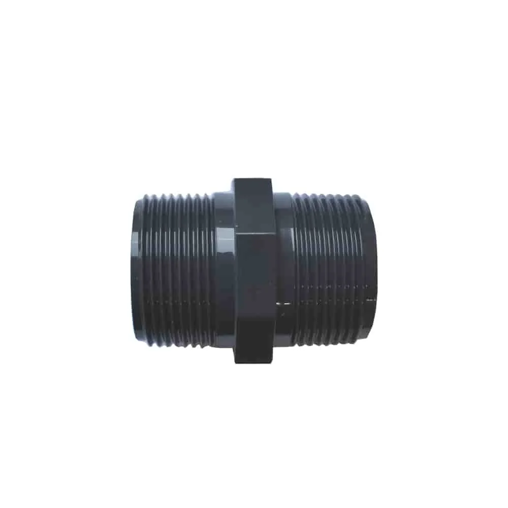 Feistiú PVC-U AG x AG Níplí Dúbailte 1 1/4"