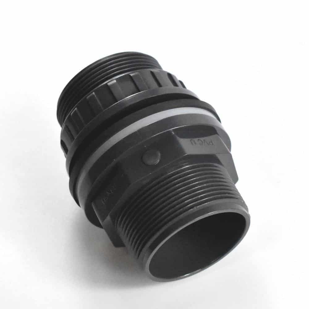 Feistiú PVC, Muinchille Gliú & Snáithe Fireann, 50mm, PN10