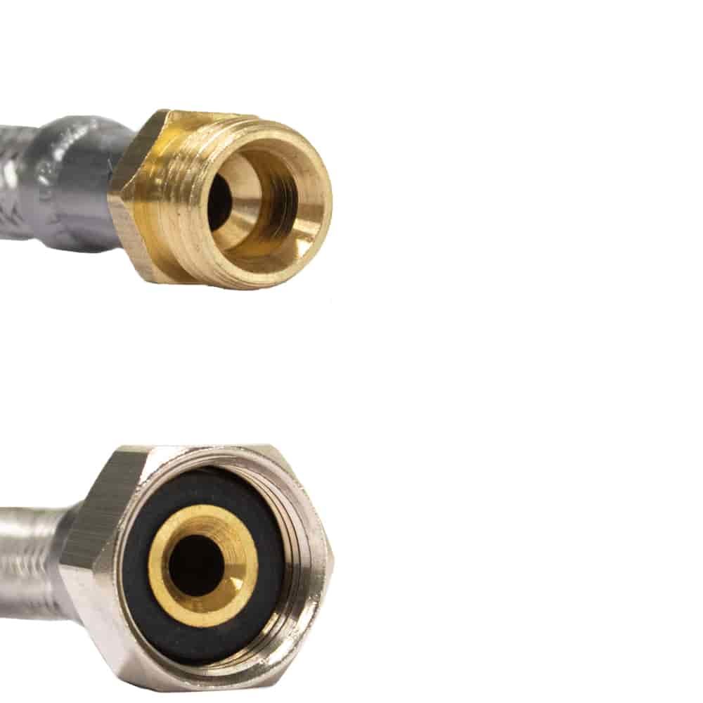 Píobán Armúrtha Cruach Dhosmálta, 3/8" AG x 1/2" ÜM, 800 mm, DVGW