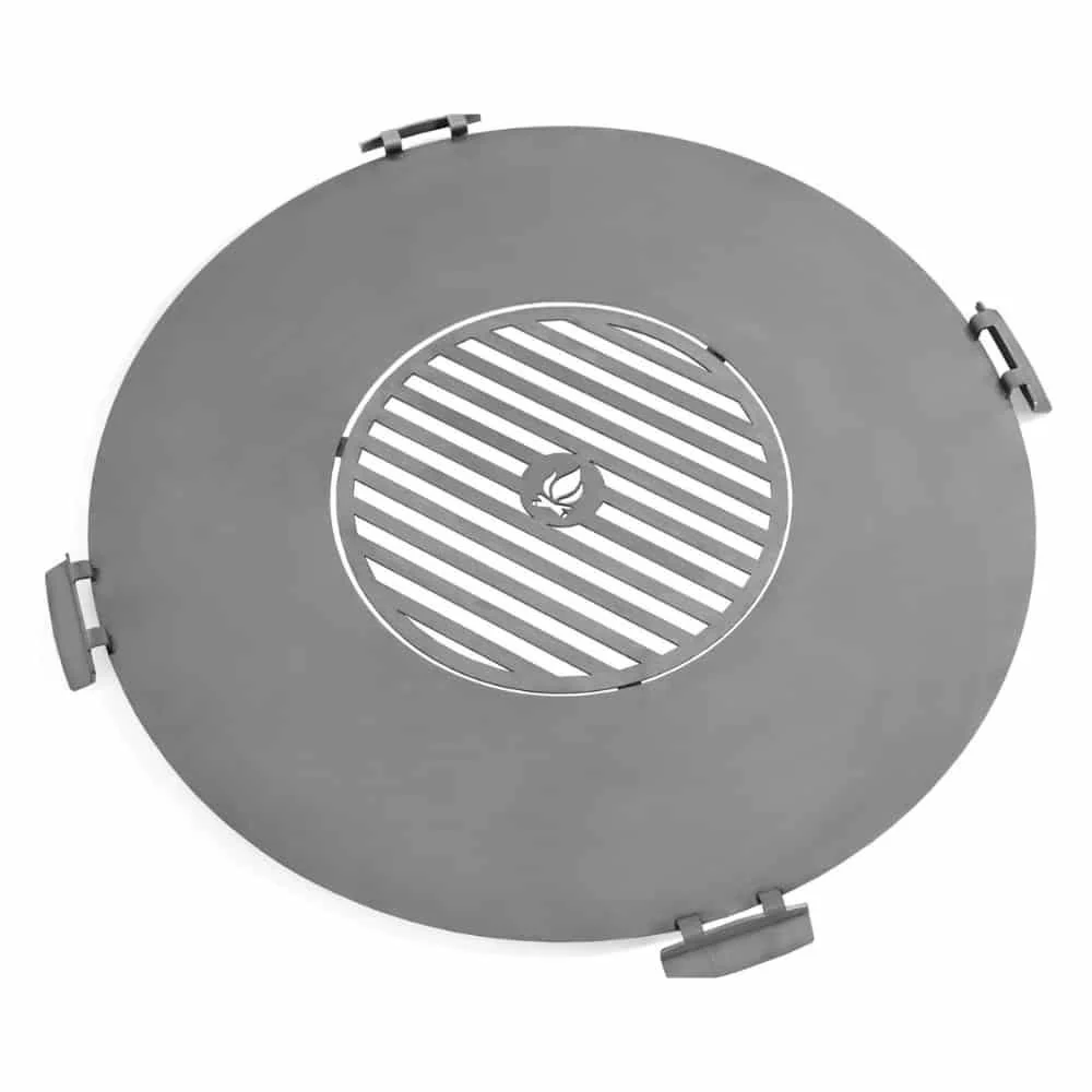 Pláta Grill Dóiteáin Cruach Dhosmálta 82cm le Raca