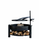 Multifunctional Fire Bowl with Grill Grate, 80cm, Natural Steel