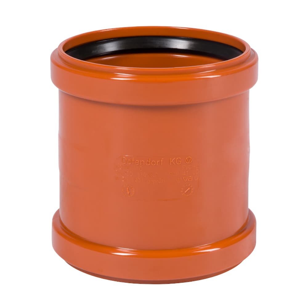 KG Doppelmuffe DN 110, Feistiú Píopa Séarachais PVC