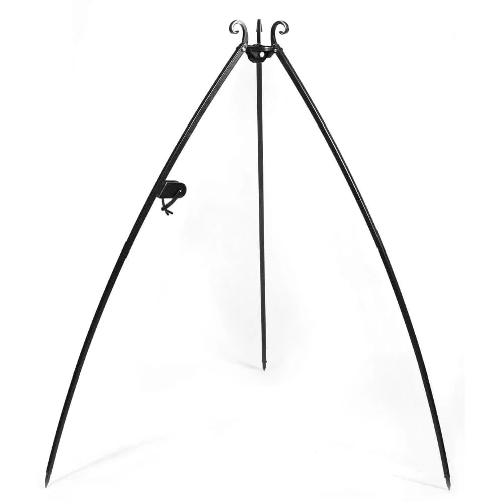 Grill Dreibein aus Naturstahl mit Kurbel, 200cm