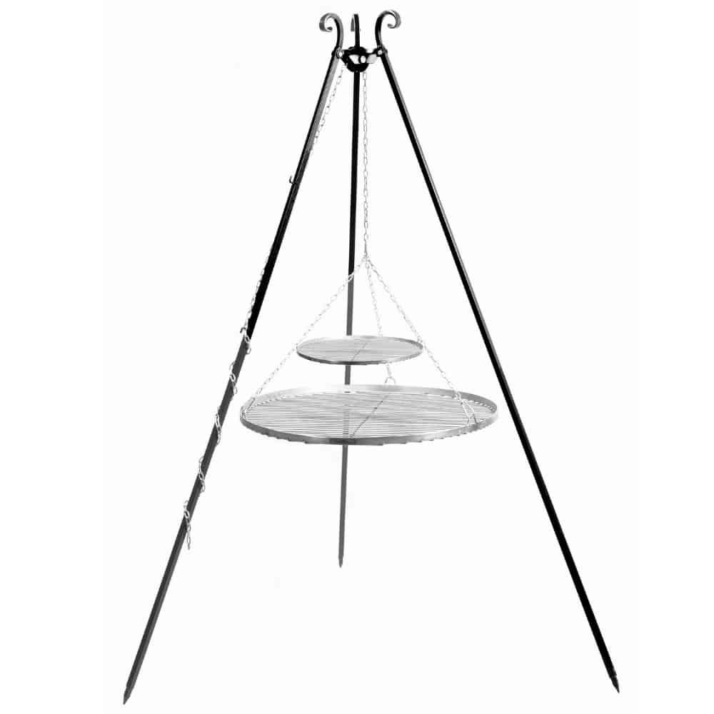Schwenkgrill Set, Dreibein, Doppelrost 80/40cm, Gríll Barbeque