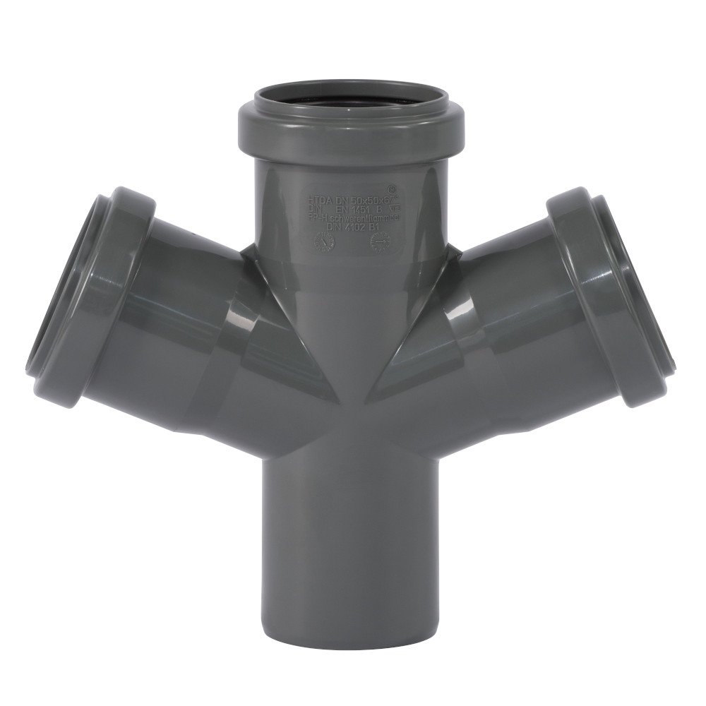 HTsafeDA T-nasc Dúbailte DN/OD 50/50/50 67 Céim