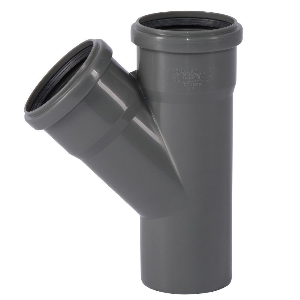 Píopa HT 75mm, Abzweig HT 45 céim, Píopa Draenála Tí