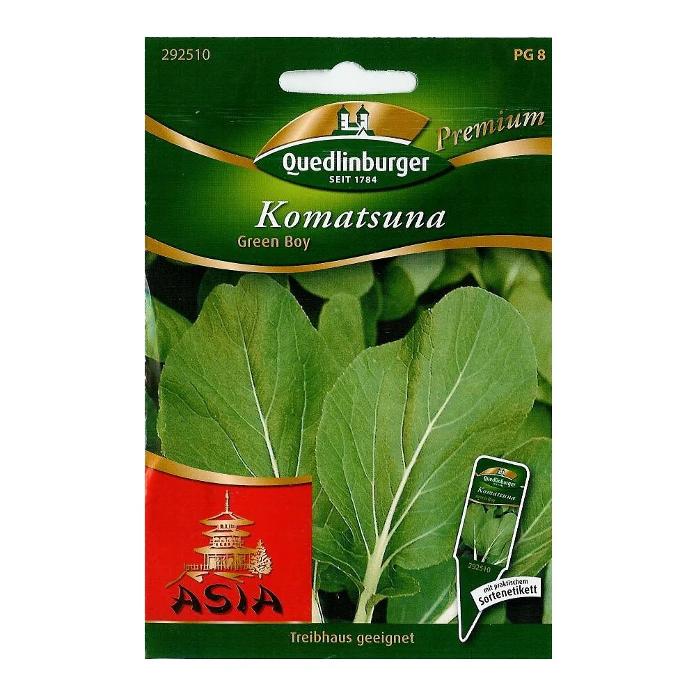 Síolta Komatsuna 'Green Boy' - Fás Glasraí Duilleacha Bhaile