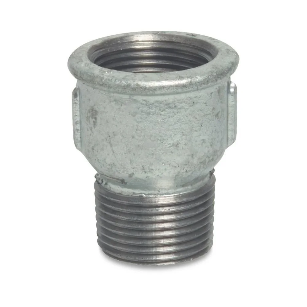Feistiú Snáithe, Nipple Muifín Iarann Teilgthe 1/2" IG x 1/2" AG, Galvanized