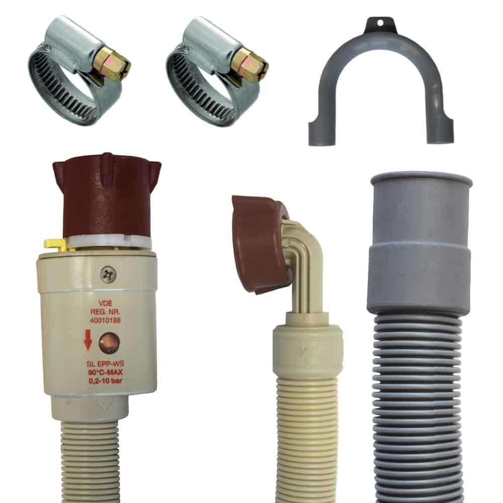 Socraigh Ceangail 3m Schlauch (Aquastop+Ablaufschlauch+2Schellen)