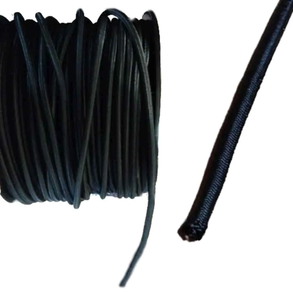 Téad Leaisteach Dubh 10mm, 25m, Frithsheasmhach in aghaidh UV