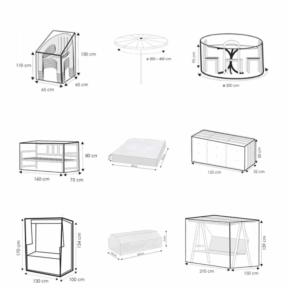 Clúdach Troscáin Gairdín Trédhearcach, Uiscedhíonach & Frithsheasmhach in Aghaidh na hAimsire