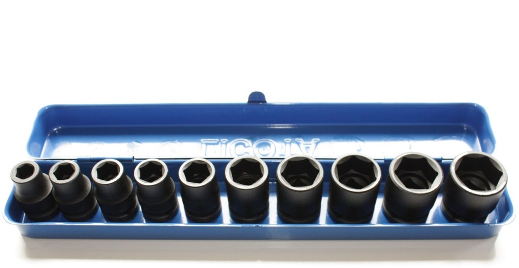 Socaidí Tionchair 1/2 Orlach, Sraith Socaidí Tionchair 10-24mm le Bosca Miotail