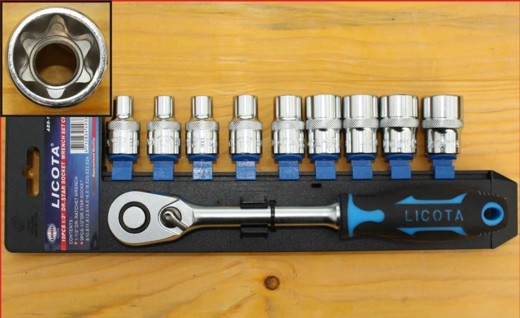 Sraith Soicéad Torx 1/2 Orlach le Ratchet